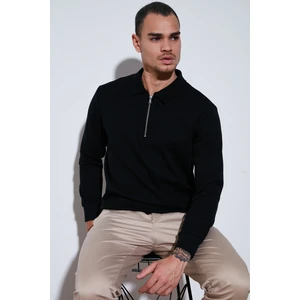 Pamuklu Regular Fit Yarım Fermuarlı Polo Yaka Sweat Erkek Sweat 5905805