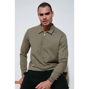 Pamuklu Regular Fit Yarım Fermuarlı Polo Yaka Sweat Erkek Sweat 5905805