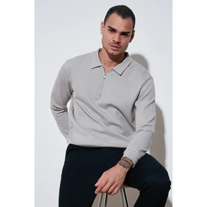 Pamuklu Regular Fit Yarım Fermuarlı Polo Yaka Sweat Erkek Sweat 5905805