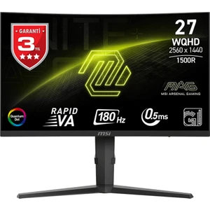 27" MAG 275CQRF QD E2 2560x1440 (WQHD) 16:9 CURVE 1500R RAPID VA 180HZ 0.5MS GTG FREESYNC SIYAH GAMING MONITOR