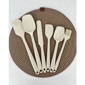 6'lı Silikon Spatula Seti Krem