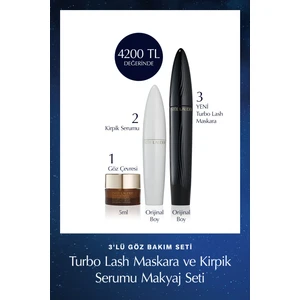 Turbo Lash 3'lü Göz Bakım Seti - Maskara 8ml, Göz Kremi 5ml, Kaş ve Kirpik Serumu 6ml