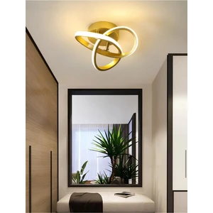 Şık Modern Tavan Avizesi, Gold Ton, 4000K Gün Işığı, Metal, 25x70 cm