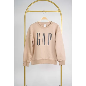 Miniko Kids Kız Erkek Bisiklet Yaka Gap Baskılı Manşetli Pamuk Sweat