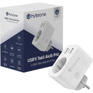 USB ve Type-C Girişli Akım Korumalı Wi-Fi Akıllı Priz, Adaptör, 16 Amper, Enerji İzleme, Çocuk Kilidi, Uygulama ile Uzaktan Kontrol