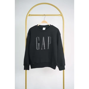 Miniko Kids Kız Erkek Bisiklet Yaka Gap Baskılı Manşetli Pamuk Sweat