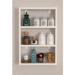 3 Bölmeli Dekoratif Banyo/mutfak Rafı