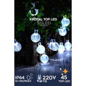 Dekoratif Top LED Işık Kristal Efektli Iç Mekan & Bahçe Aydınlatması 220V Fişli 45 Top LED