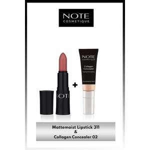 Note Cosmetics Mattemoist Ruj 311 Nude  & Collagen Concealer 02 Spf 20 Göz Altı Kapatıcısı Makyaj Seti