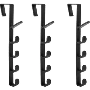 Taşınabilir Kapı Arkası Dikey 5 Kancalı Takı Eşya Çanta Şapka Kıyafet ASKISI-AL4833 3 Adet