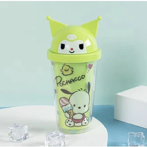 450 ml Pipetli Kuromi Parti Bardak - Yeşil