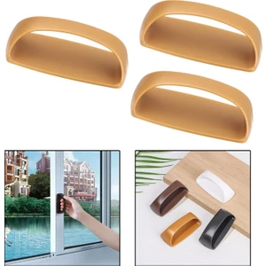 Plastik Yapışkanlı Sürgülü Pencere Çekmece Kapı Kolu Tutacağı-AL4834 3 Adet