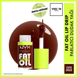 NYX Professional Makeup Fat Oil Lip Drip Parlatıcı Nemlendirici Bordo Tonlu Dudak Yağı - Status Update