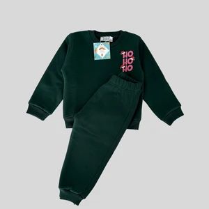 Kiddle Style 3 Iplik Şardonlu Unisex Baskılı Yeşil Bebek Eşofman Takımı