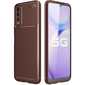 Vivo Y20 Kılıf Karbon Desenli Şık Tamia Premium Silikon Kapak