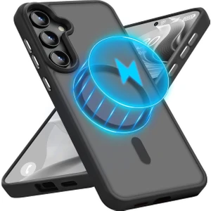 Samsung Galaxy S24 Fe Kılıf Kamera Çıkıntılı Magsafe Şarj Destekli Hassas Tuşlu Yumuşak Mat Kapak