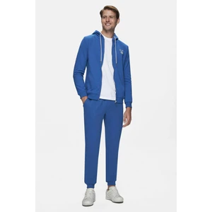 LUSKIN Mavi Daralan Kesim Baskılı Standard Fit Erkek Eşofman Alt