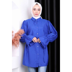 Saks Beli İpli Balon Kol Tunik