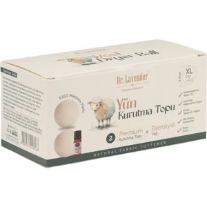 Dr. Lavender Merinos Yünü Xl Boy Çamaşır Kurutma Topu 50 gr.+ Portakal Kabuğu Yağı 10 ml + Kese 
