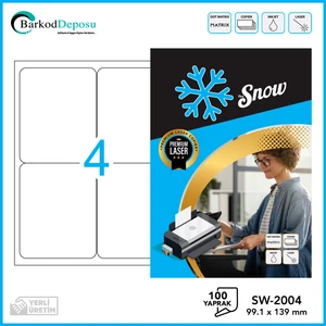 SW2002 Snow A4 Lazer Etiket 99.1 x 139MM