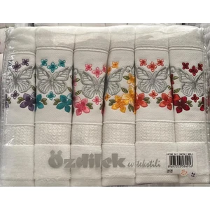 Lupine 6'lı Çantalı Nakışlı Havlu Seti