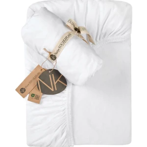 Organik Pamuk Penye Beyaz Lastikli Bebek Çocuk Çarşafı -