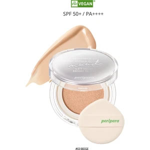 Doğal Işıltı Sağlayan Vegan Cushion PERIPERA Mood Vegan Glow Cushion SPF50+ PA++++ (3 Beige)