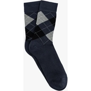 Soket Bambu Çorap Baklava Desenli Viskon Karışımlı