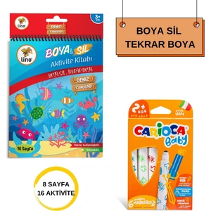 Baby Keçeli Kalem 6'lı ve Boya Sil Aktivite Kitabı (Tükenmez Boyama Kitabı)