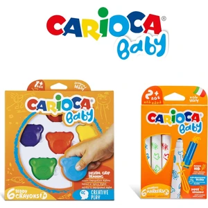 Süper Yıkanabilir Bebek Keçeli Boya Kalemi 6'lı ve Teddy Baby Crayons 6'lı +1 Yaş
