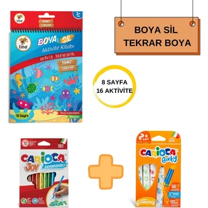 Baby Keçeli Kalem 6'lı, Joy 12'li Keçeli Kalem ve Boya Sil Aktivite Kitabı (Tükenmez Boyama Kitabı)