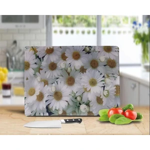 Cam Kesme Tahtası Beyaz Papatyalar 30 x 40