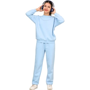 ERDEM KIDS Kız Çocuk 3 Iplik Şardonlu Içi Pamuklu Basic Bisiklet Yaka Eşofman Takımı