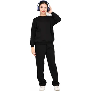 ERDEM KIDS Kız-Erkek Çocuk 3 Iplik Şardonlu Içi Pamuklu Basic Bisiklet Yaka Eşofman Takımı