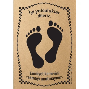 Balkan Ambalaj Kraft 120GR Ayak Izi Oto Paspas Kağıdı 100 Adet - 35X50CM - Kalın Kağıt Baskılı