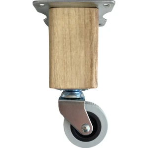 DS Yapı Kale Ahşap Tekerli Ayak Mobilya Masa ve Dolap Tekerli Ayağı (Frensiz-Frenli)(12cm - 15cm)(Ceviz)