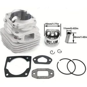Çin Grubu 45MM 45.2mm Zincir Testere Silindir Piston Iğne Kafesi Conta Kiti 5200 52CC 5800 58CC Benzinli Zincir Testere Yedek Parçaları