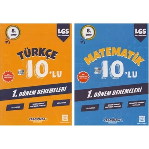 Anka Kitabevi Teknotest LGS 1. Dönem Türkçe Matematik 10 lu Deneme Seti 2 Kitap