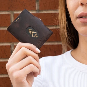 Valencia Kahverengi Bozuk Paralık Cepli Unisex Hakiki Deri Rfid Korumalı Erkek Kadın Mini Cüzdan Hediye