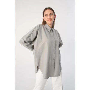 GRI01-OVERSIZE Basic Gömlek