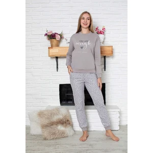 Kadın Bisiklet Yaka Bilek Manşet/lastikli 2 Iplik Cepli Kışlık Jogger Eşofman Pijama Takımı Homewear