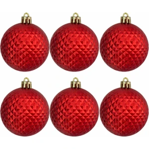 Yılbaşı Ağacı Süsü, Mat Kırmızı Ağaç Süsleme Topu 6cm 6lı