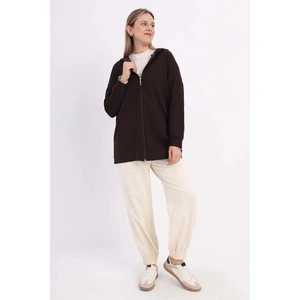 Acı Kahve-Fermuarlı Sweat Hırka