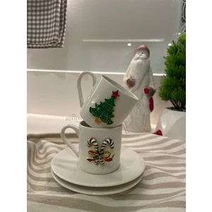 Bohem Home 2 Li Porselen Yılbaşı Figürlü Kahve Fincanı