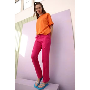 Fuşya-Cepli Eşofman Altı