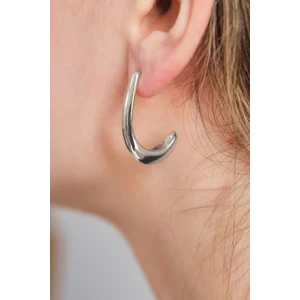 Silver Parlak Ay Küpe