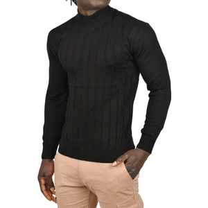 Çizgi Desenli Tüylenme Yapmayan Yarım Balıkçı Yaka Triko Kazak 2505501