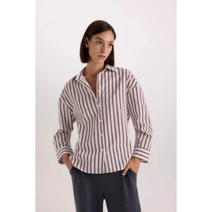 -Fall in Love Regular Fit Pijama Yaka Poplin Üst E2351AX24WN
