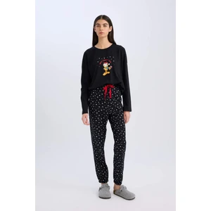 Fall in Love Garfield Yılbaşı Temalı Pijama Takımı Uzun Kollu Üst Esnek Belli Alt D2299AX24WN