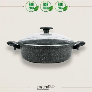 Love Alüminyum Döküm 28CM Basık Karnıyarık&pilav Tenceresi / Gri